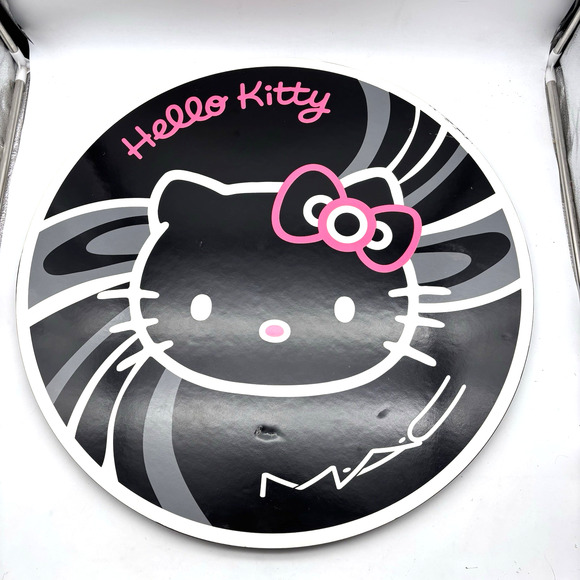 RARE 2008 MAC Cosmetics x Hello Kitty Cardboard Foam Hardback Wall Sign 27x27x1" - Picture 1 of 9